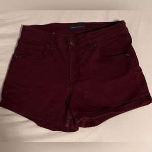 Aeropostale Burgundy High-Rise Shorts